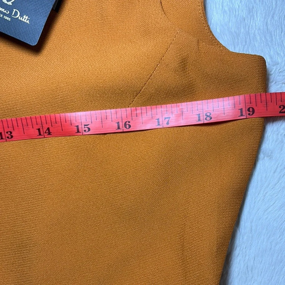 Massimo Dutti V-Neck Orange Midi Dress - Picture 5 of 11